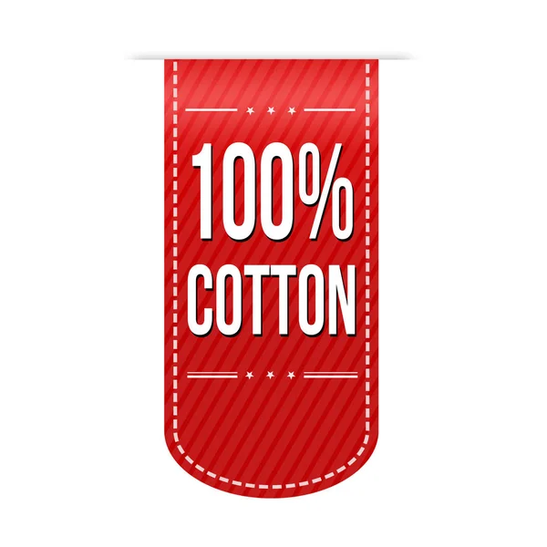 Diseño de banner de algodón al cien por cien — Vector de stock