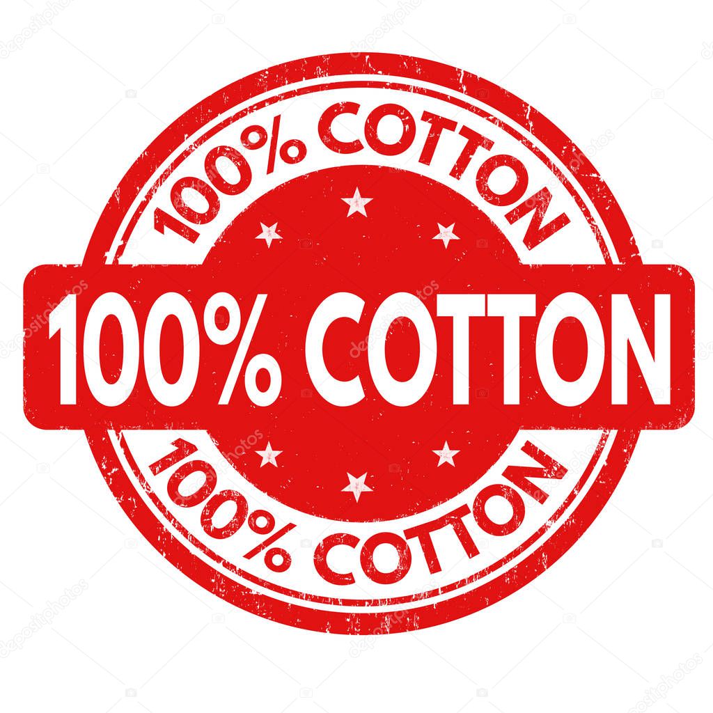 One hundred percent cotton stamp