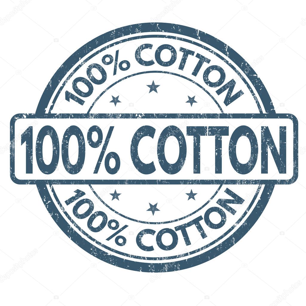 One hundred percent cotton stamp