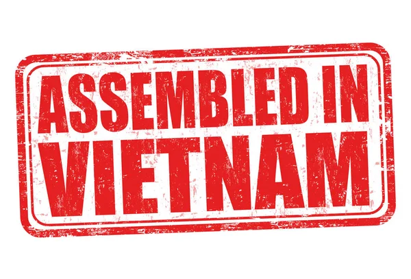 Geassembleerd in Vietnam teken of stempel — Stockvector