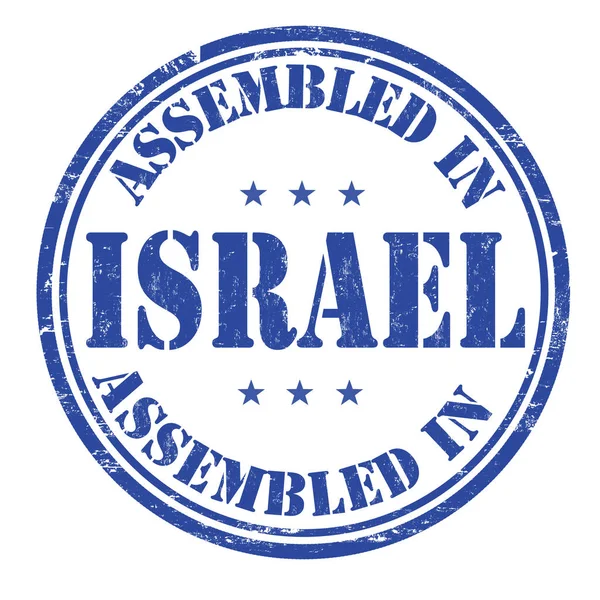 Ensamblado en Israel signo o sello — Vector de stock