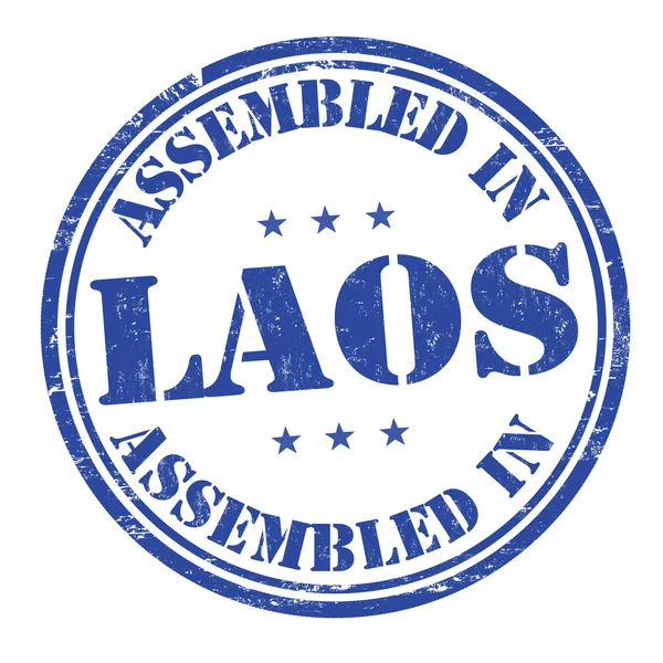 Assembled in Laos sign or stamp — Stock Vector