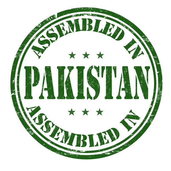 Ensamblado en Pakistán signo o sello — Vector de stock