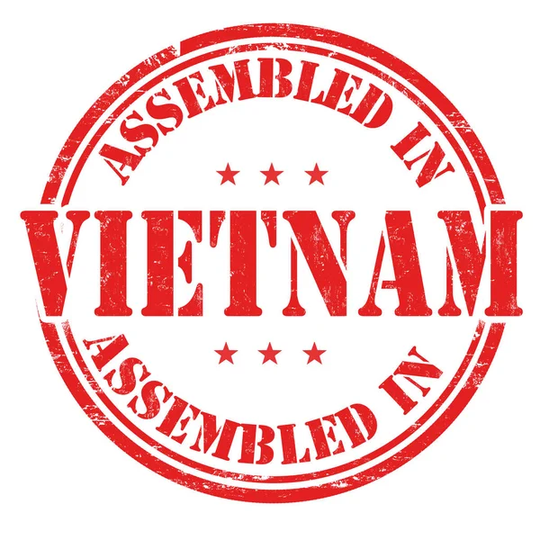 Geassembleerd in Vietnam teken of stempel — Stockvector