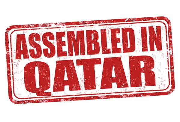 Sestavené v Kataru podepsat nebo razítko — Stockový vektor