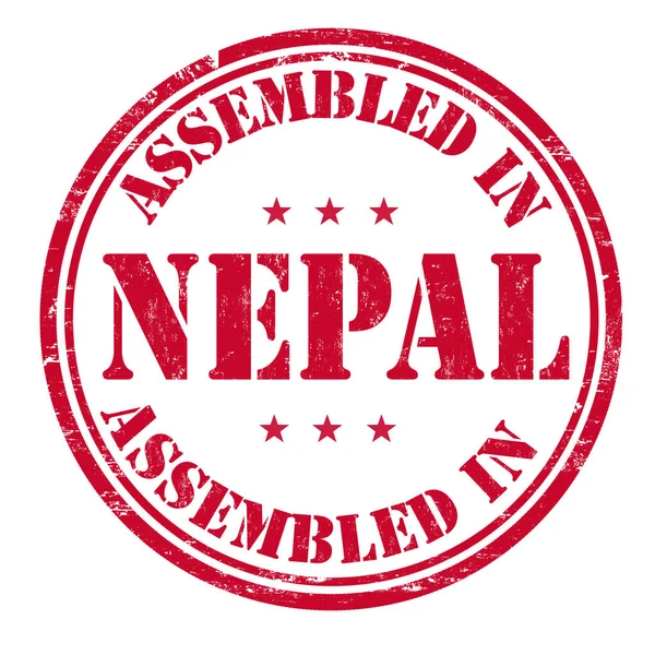 Assemblato in Nepal segno o timbro — Vettoriale Stock