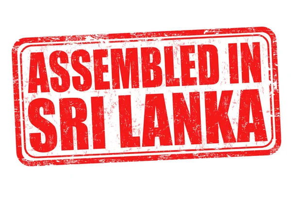 Geassembleerd in Sri Lanka teken of stempel — Stockvector