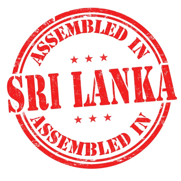 Geassembleerd in Sri Lanka teken of stempel — Stockvector