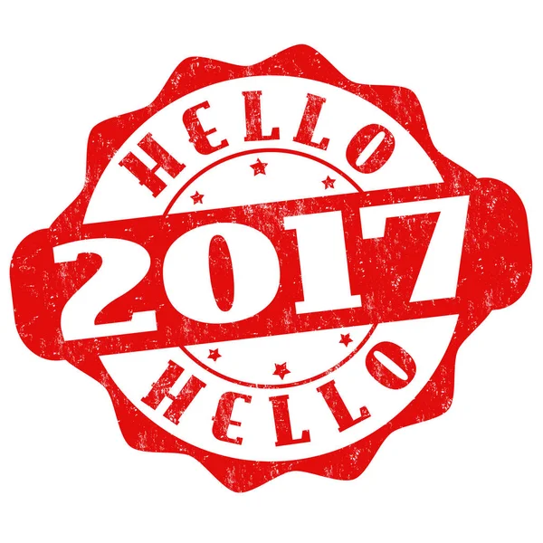 Hello 2017 sign or stamp — Stock Vector