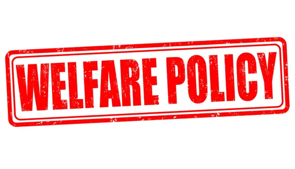 Firma o sello de la política de bienestar — Archivo Imágenes Vectoriales