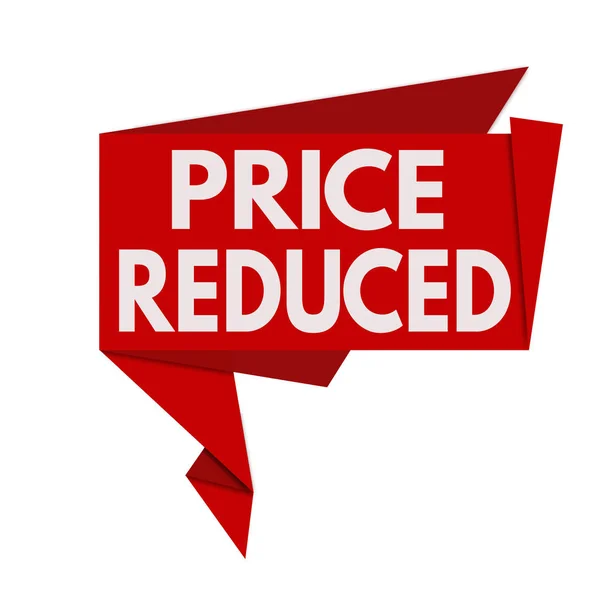 Price reduced origami speech bubble — Stock Vector