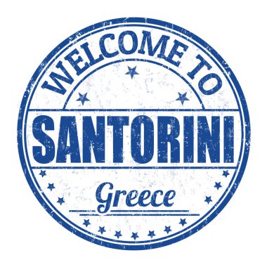 Santorini işareti veya damga için hoş geldiniz