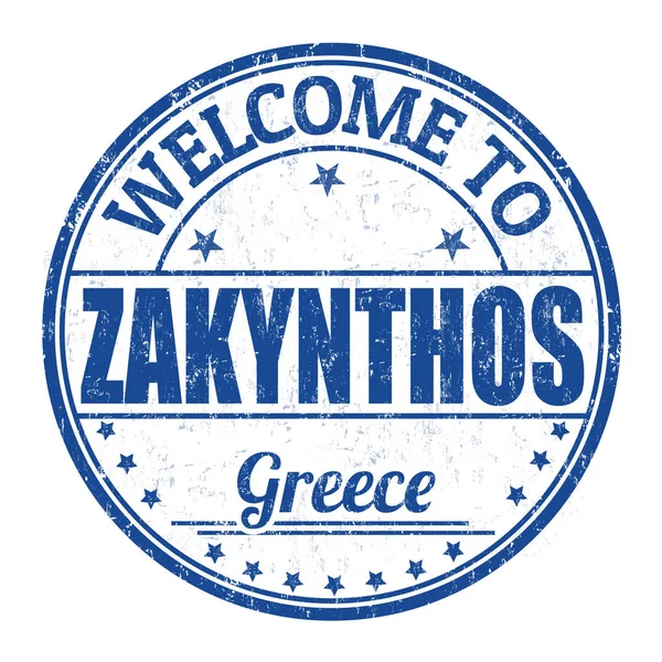 Welkom op Zakynthos teken of stempel — Stockvector