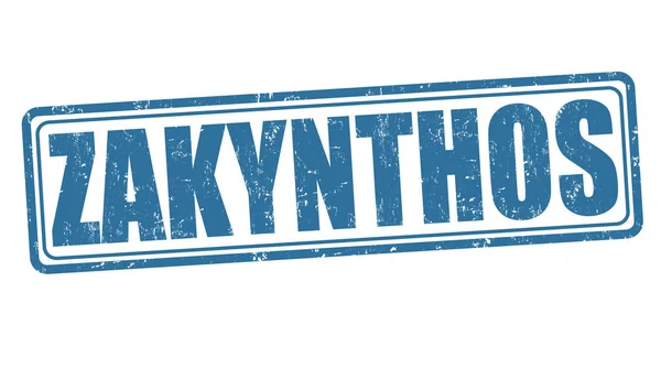 Zakynthos sign o stamp — Stock Vector