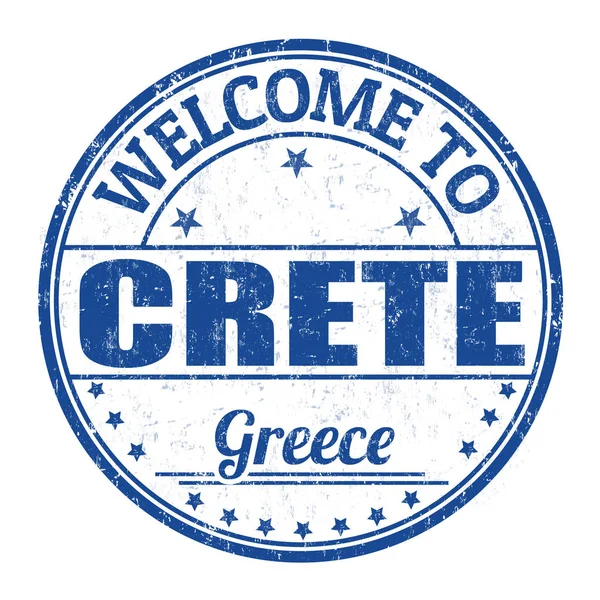 Crete işareti veya damga için hoş geldiniz — Stok Vektör