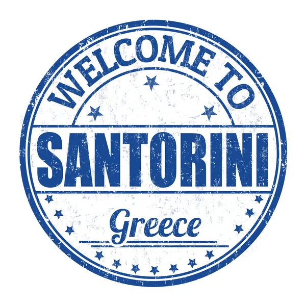 Welcome to Santorini sign or stamp — Stock Vector