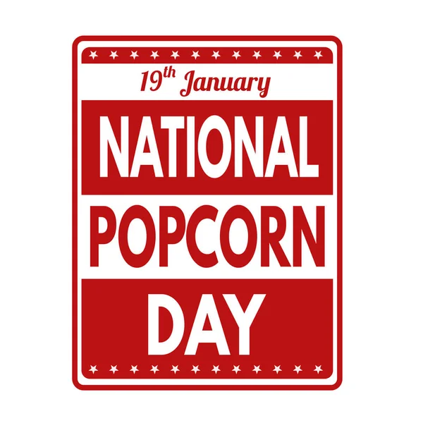 Nationales Popcorn-Zeichen oder Briefmarke — Stockvektor