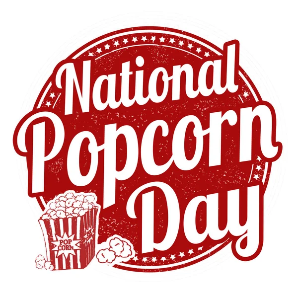 Nemzeti popcorn nap jele vagy bélyegző — Stock Vector