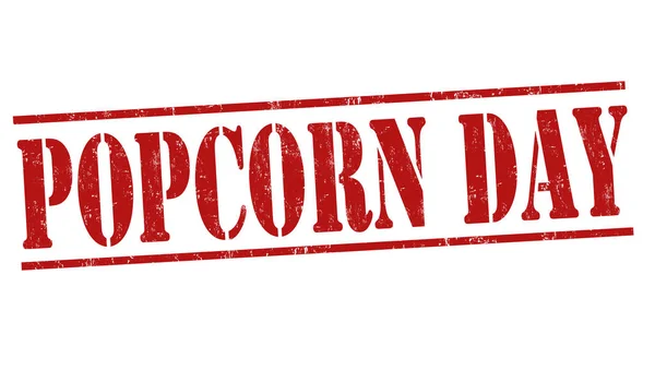 Segno o timbro nazionale del giorno dei popcorn — Vettoriale Stock