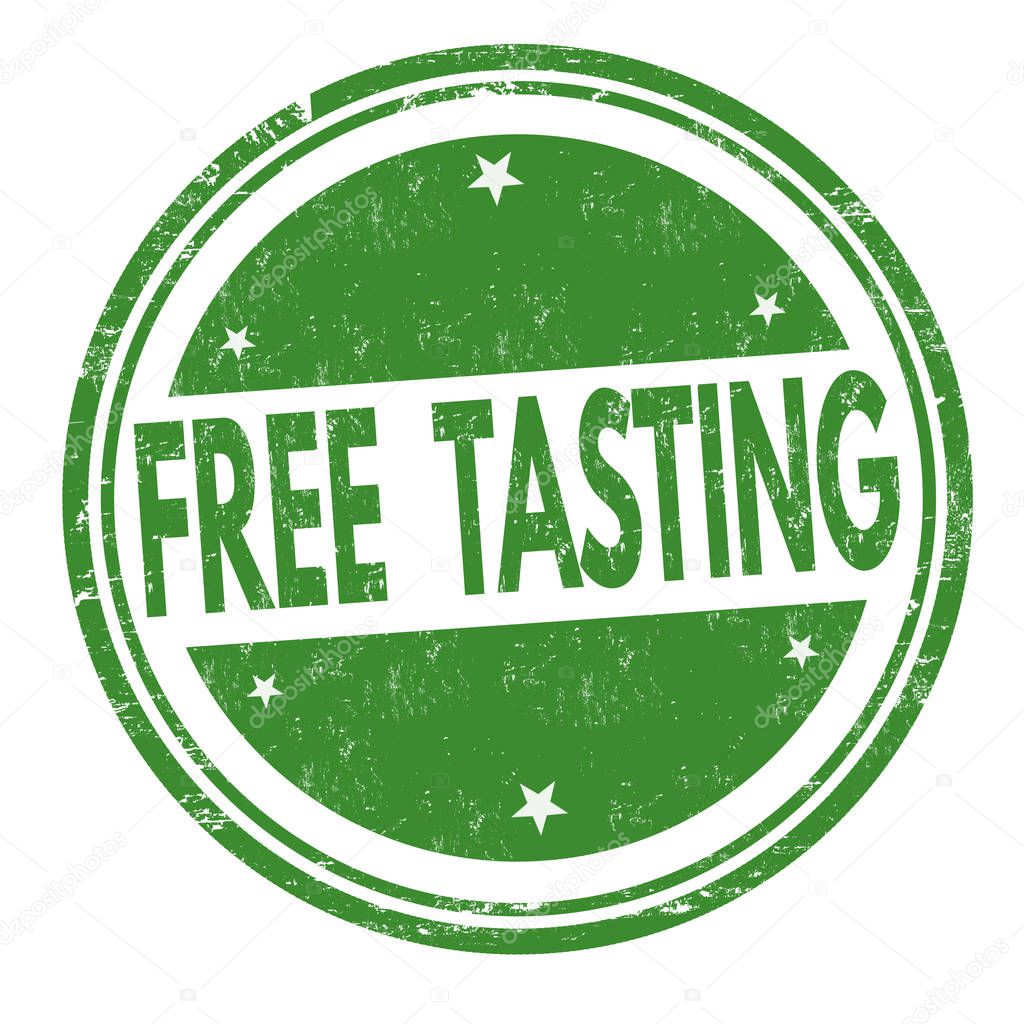 Free tasting sign or stamp