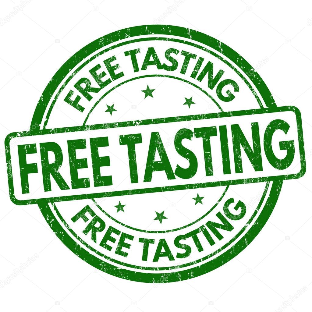 Free tasting sign or stamp