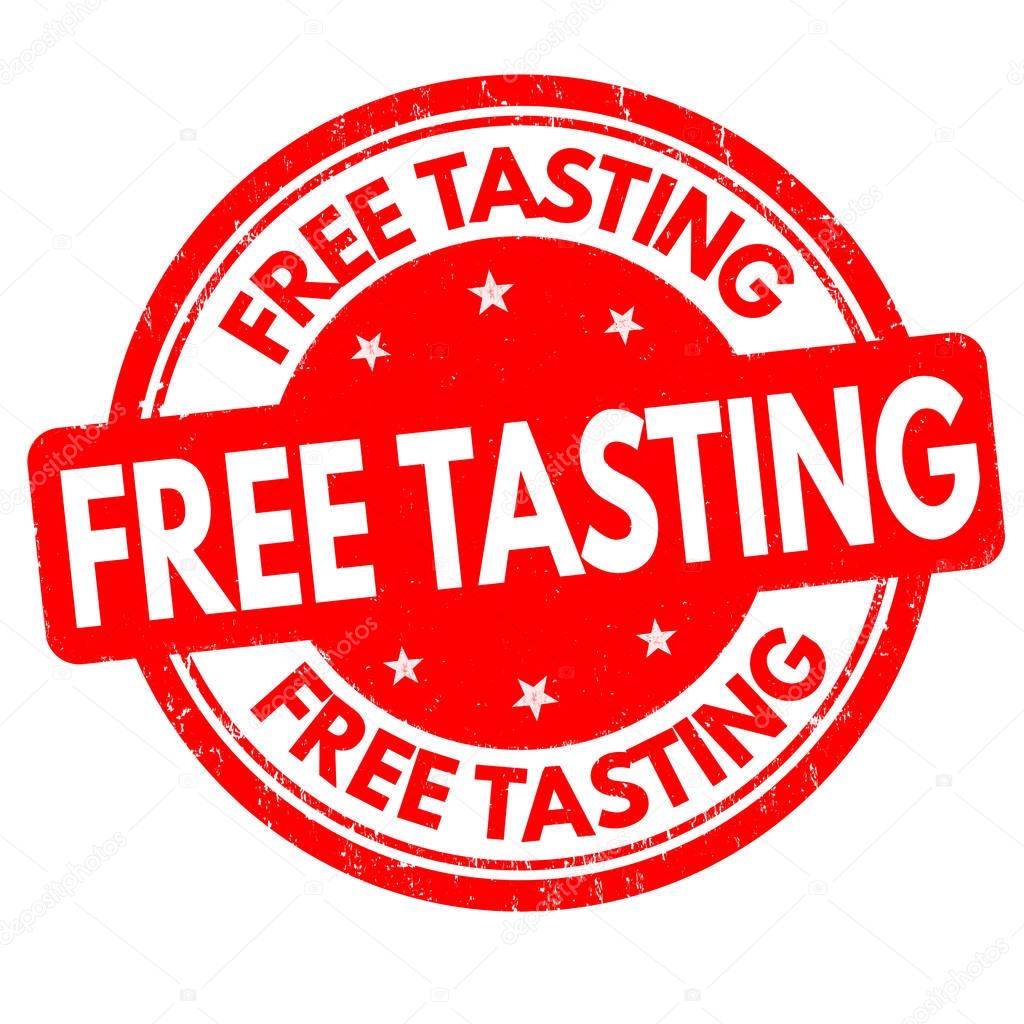 Free tasting sign or stamp