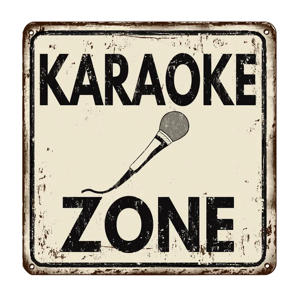 Karaoke zone retro metal sign — Stock Vector