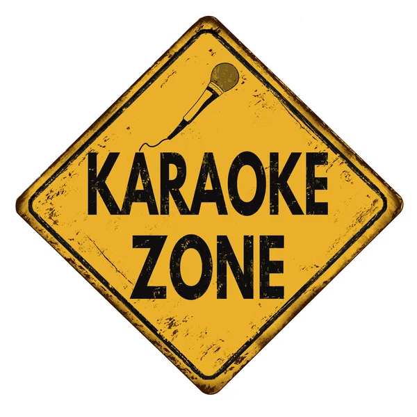 Karaoke zone retro metal sign — Stock Vector