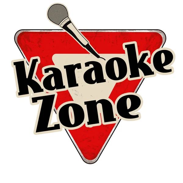 Karaoke zona retro metal sinal — Vetor de Stock
