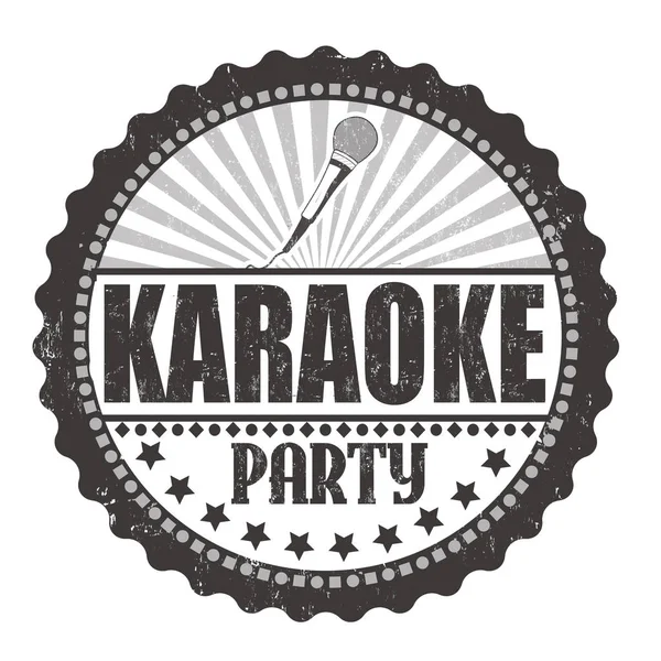 Karaoke party sign or stamp — Stock Vector