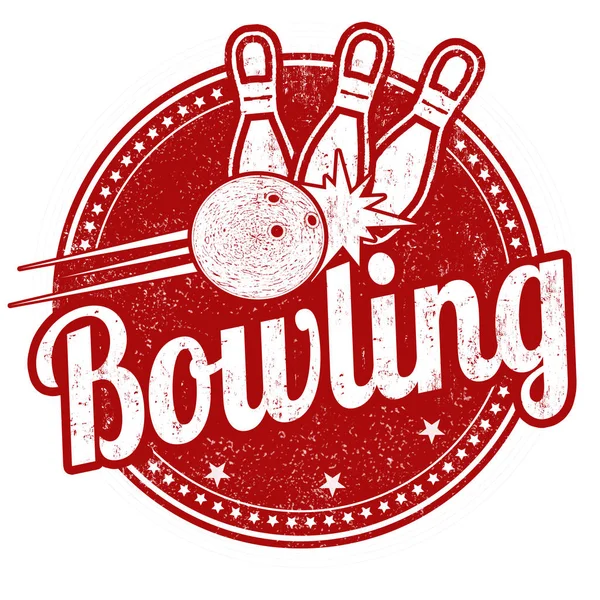 Bowling segno o timbro — Vettoriale Stock