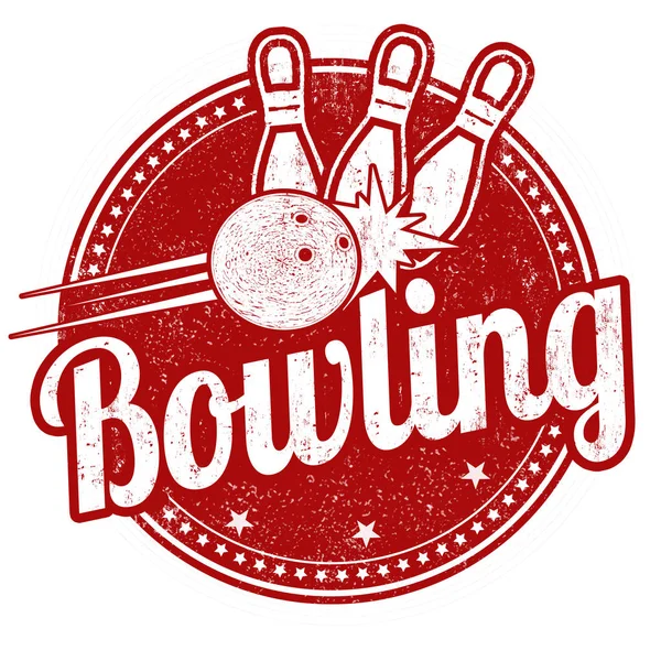 Bowlingschild oder Stempel — Stockvektor