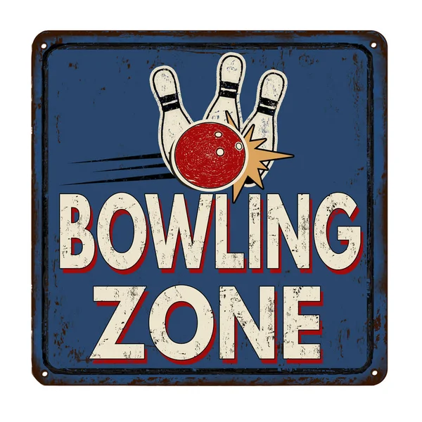 Bowling zon vintage metall skylt — Stock vektor