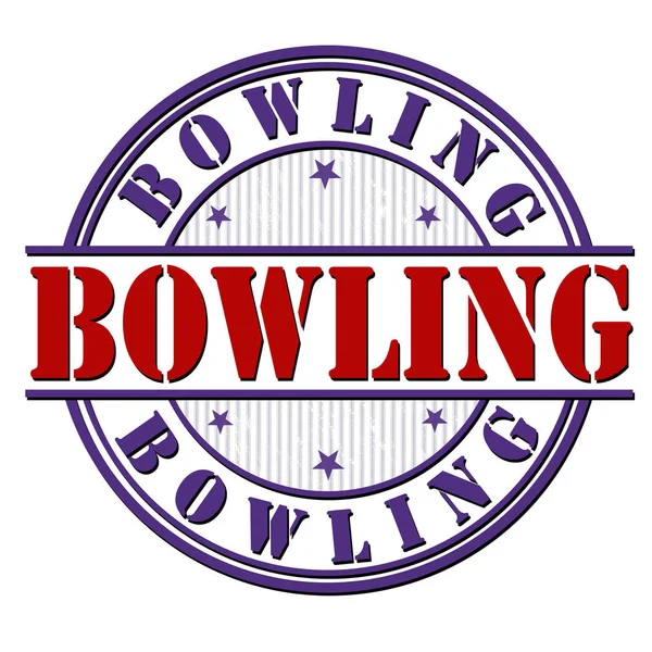 Bowling teken of stempel — Stockvector