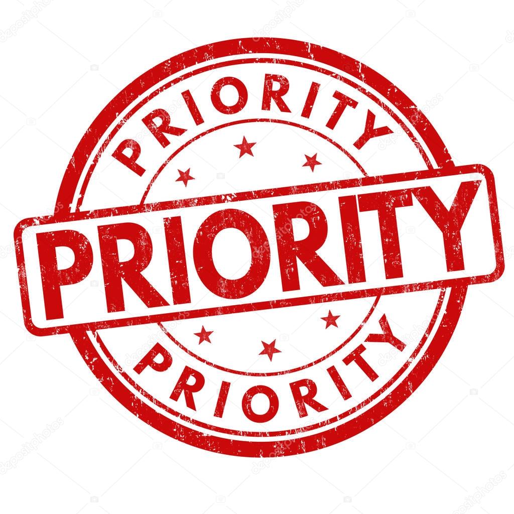 Priority sign or stamp