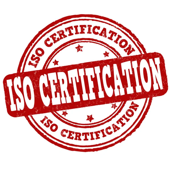 Sinal de certificação ISO ou carimbo — Vetor de Stock