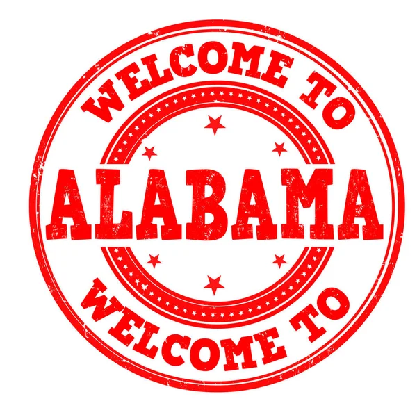Välkommen till Alabama tecken eller stämpel — Stock vektor