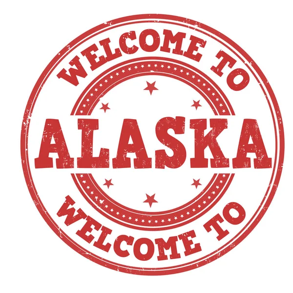 Ласкаво просимо на Аляску знак або штамп — стоковий вектор