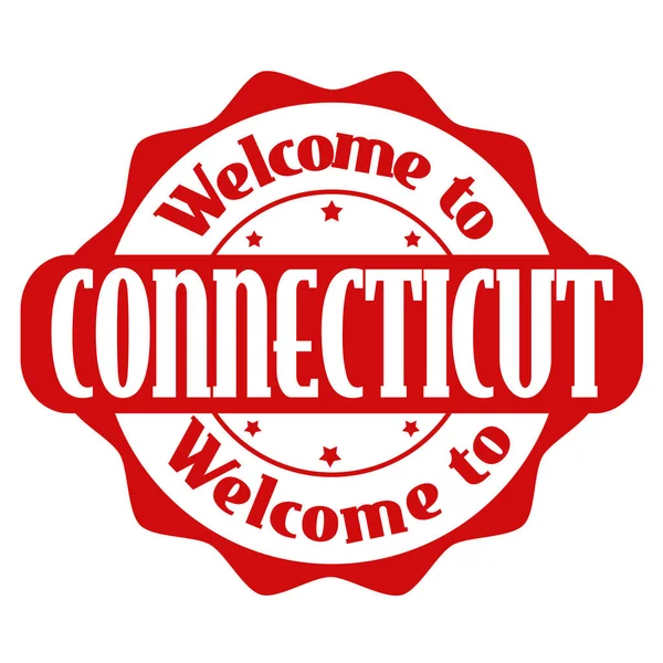 Bem-vindo ao sinal ou selo Connecticut — Vetor de Stock