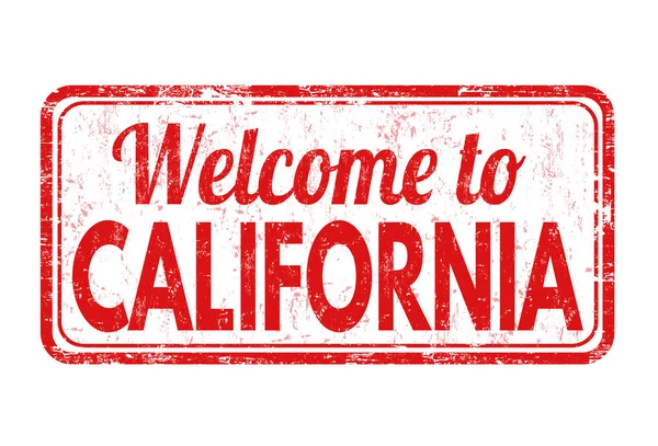 Bienvenido a California signo o sello — Archivo Imágenes Vectoriales