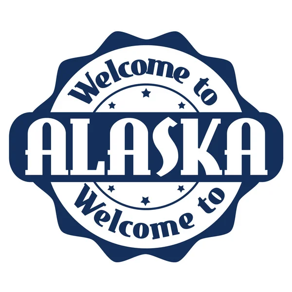 Bienvenido a Alaska signo o sello — Archivo Imágenes Vectoriales