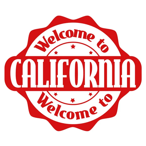 Bienvenue en Californie signe ou timbre — Image vectorielle