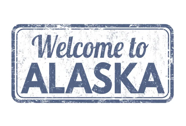 Bienvenido a Alaska signo o sello — Archivo Imágenes Vectoriales