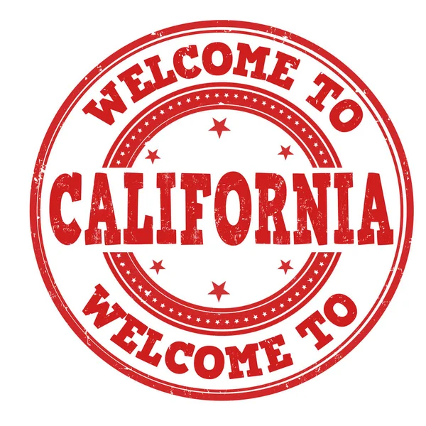 Bienvenido a California signo o sello — Archivo Imágenes Vectoriales