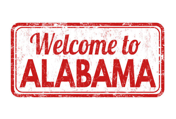 Welcome to Alabama sign or stamp