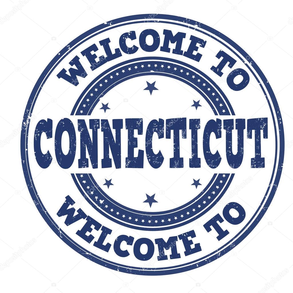 Welcome to Connecticut sign or stamp