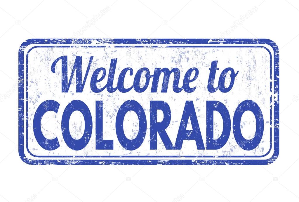 Welcome to Colorado sign or stamp