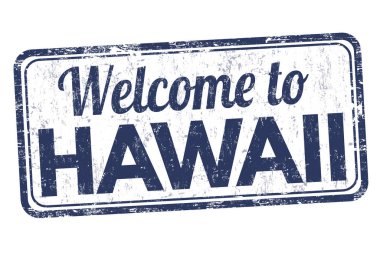 Hawaii işareti veya damga için hoş geldiniz