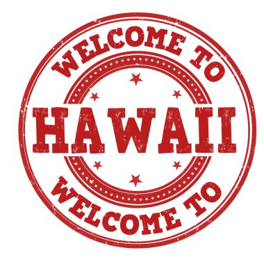 Hawaii işareti veya damga için hoş geldiniz