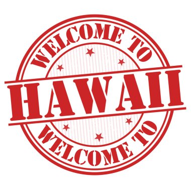 Hawaii işareti veya damga için hoş geldiniz